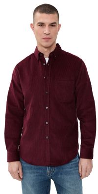 Portuguese Flannel Lobo 2.0 Corduroy Button Down Shirt Bordeaux S