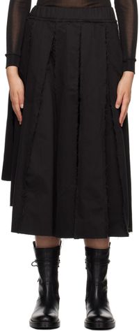 AIREI Black Pleated Midi Skirt