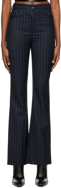 AMBUSH Navy Striped Trousers