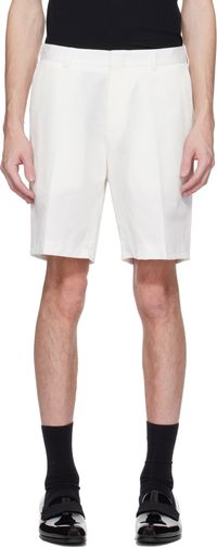 Brioni Off-White Cotton Gabardine Shorts