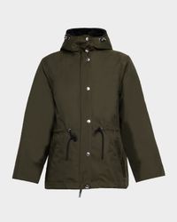 Hooded Waterproof Parka with Removable Shearling Bib