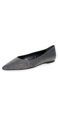 Schutz Lyla Glam Flats Black/Crystal 5.5