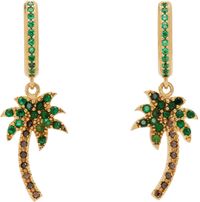 Palm Angels Gold Palm Hoop Earrings