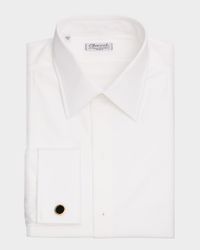 Men's Pique-Bib French Cuff Dress Shirt
