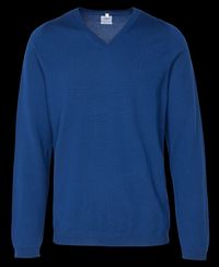Au Printemps Paris - Pull Col V en laine - Taille 2XL - Bleu