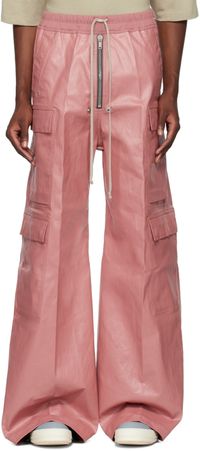 Rick Owens Pink Porterville Cargobelas Denim Cargo Pants