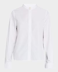Stand-Collar Cotton Shirt