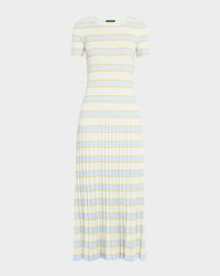 Eloise Stripe Short-Sleeve Maxi Dress