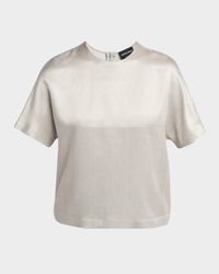 Cupro Short-Sleeve Blouse