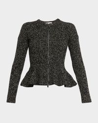 Kim Cashmere Peplum Zip Cardigan
