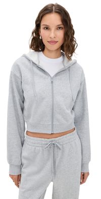 Beyond Yoga Luxefleece Zip Up Hoodie Light Heather Gray M