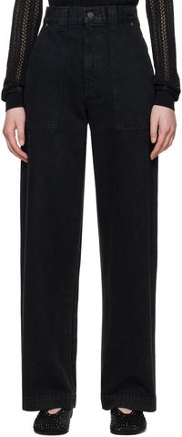 KHAITE Black 'The Hewitt' Jeans