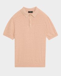 Men's Linen, Wool and Cashmere Polo Sweater
