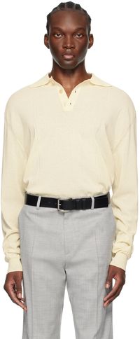 RECTO Polo beige en tricot semi-transparent