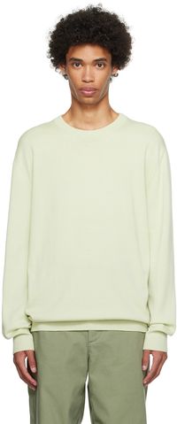 Jil Sander Pull vert à col ras du cou