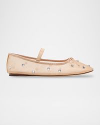 Leonie Crystal Mesh Ballerina Flats