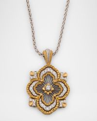Two-Tone 18K Gold Opera Tulle Diamond Pendant Necklace