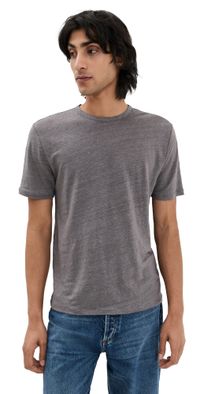 Vince Linen Crewneck Tee Iron XS