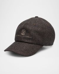 Men's Cashmere Baseball Cap with Logo
