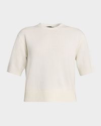 Cashmere Cropped Short-Sleeve T-Shirt