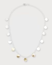 Hammered Paillette Disc Necklace in Chimera