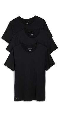 Lacoste Cotton Undershirt Crew Tee 3 Pack Black M