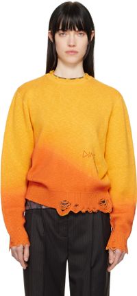 Dime Yellow & Orange Cat Knit Sweater