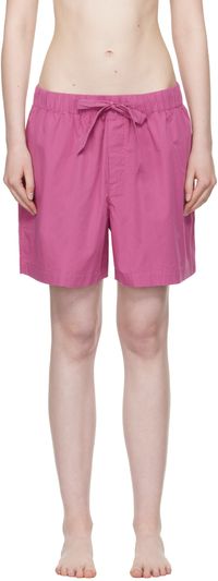 Tekla Purple Poplin Pyjama Shorts