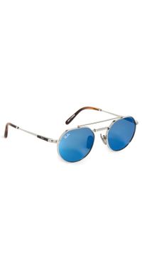 Ray-Ban Jack II Titanium Sunglasses Silver/Grey Mirror Blue One Size
