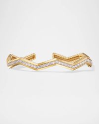 Zig Zag Stax Bracelet with Diamonds in 18K Gold, 5mm