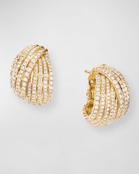 Origami 18k Crossover Shrimp Earrings w/ Diamonds