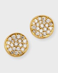 Mini Flower Stud Earrings in 18K Gold with Diamonds