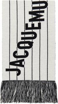 JACQUEMUS Black & White La Croisière 'The Liga' Scarf