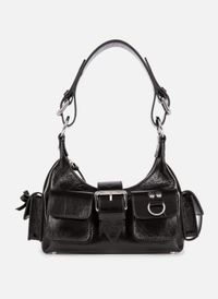 The Kooples - Sac amelia small en cuir craquelé - Taille Unique - Noir