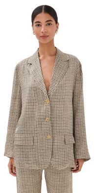 Acne Studios Check Fluid Blazer Beige 32