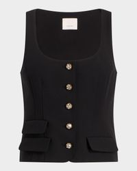 Lovina Crystal-Button Vest