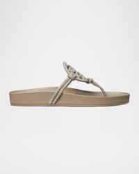Miller Cloud Knotted Pave Leather Thong Sandals