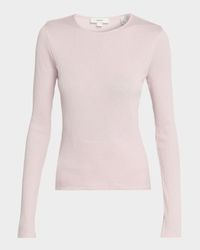Ribbed Long-Sleeve Crewneck Top