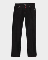 Men's Black Wash Straight-Fit Jeans