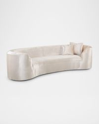 Bubble Velvet Curved Sofa, 117.5"