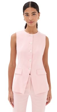 Veronica Beard Lois Vest Pink Shell 6