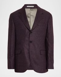 Men's Donegal Wool and Cashmere Notch Lapel Sport Coat