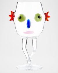 Blues Face Drinking Glass, Green/Black