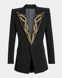 Men's Leaves Peak Lapel Single-Button Dinner Jacket