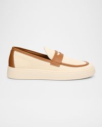 Men's Karmy Canvas and Leather Penny Loafers