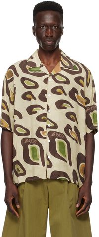 Bonsai Beige & Brown Printed Shirt