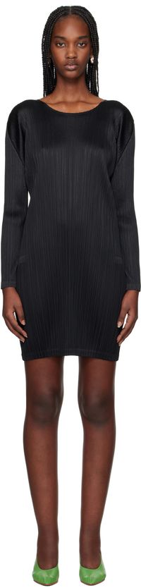 PLEATS PLEASE ISSEY MIYAKE Black Monthly Colors January Minidress