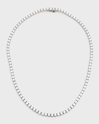 18K White Gold Round Diamond Tennis Necklace, 17"L, 25.75tcw