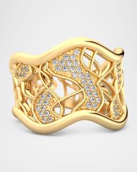 18K Gold River Statement Ring with Diamonds