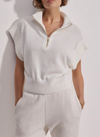 Varley - Pull col montant ample en coton - Taille L - Blanc